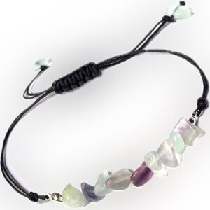 Natural Purple Fluorite Stone Bracelet Chakra Gems Chip